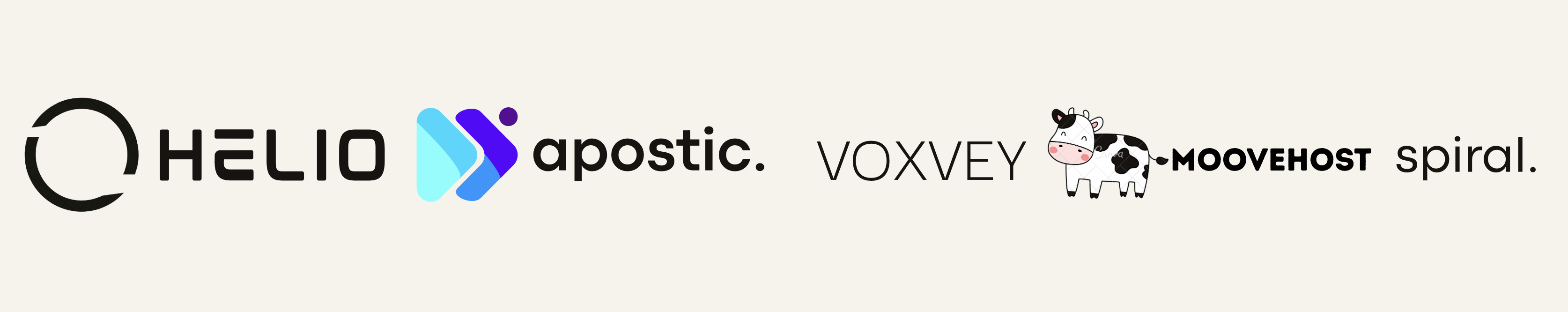 Helio family of brands: Helio, Apostic, Voxvey, Moovehost, Spiral