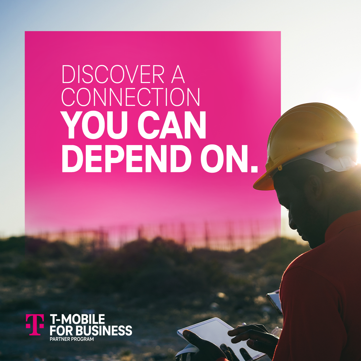 Business Internet campaign art reading Discover a connection you can depend on