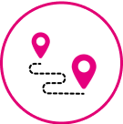 Coverage icon with map pins